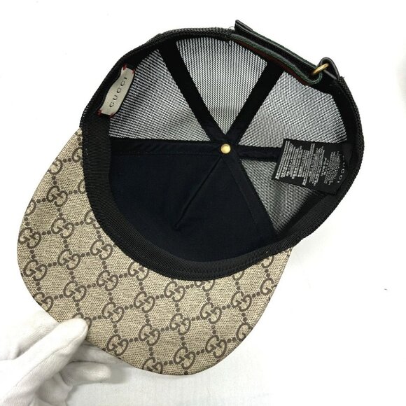 GUCCI 426887 print GG Baseball cap hat GG Supreme Canvas Beige - Picture 6 of 11